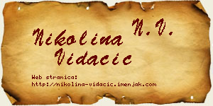 Nikolina Vidačić vizit kartica